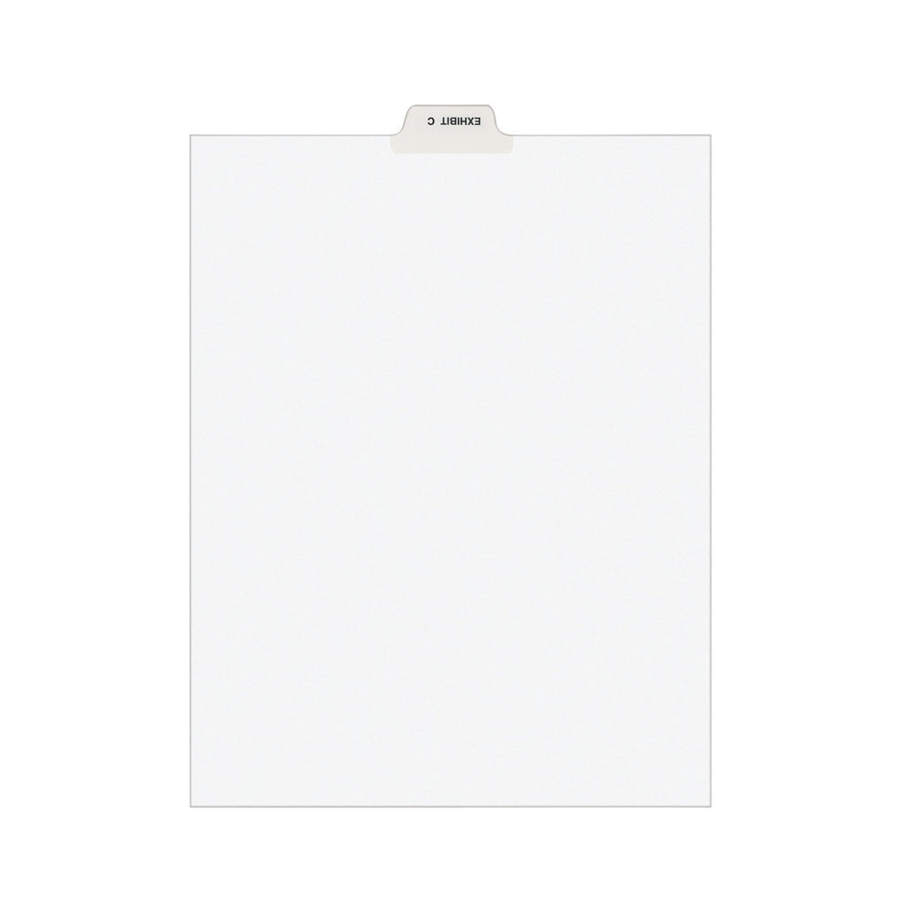 Avery-Style Preprinted Legal Bottom Tab Divider, 26-Tab, Exhibit C, 11 x 8.5, White, 25/PK
