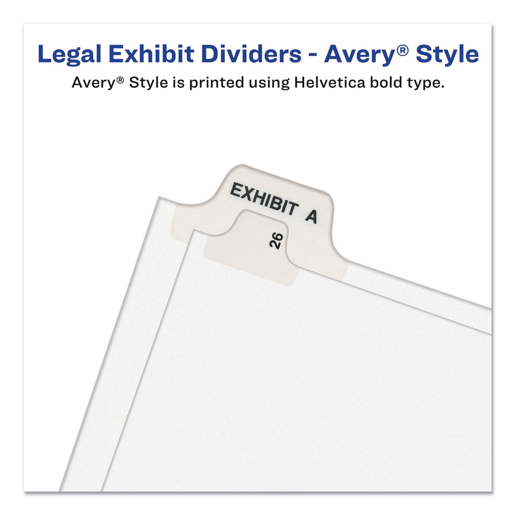 Avery-Style Preprinted Legal Side Tab Divider, 26-Tab, Exhibit P, 11 x 8.5, White, 25/Pack, (1386)