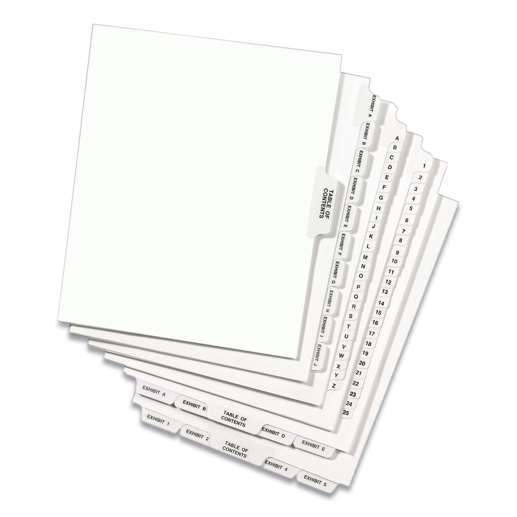 Avery-Style Preprinted Legal Side Tab Divider, 26-Tab, Exhibit P, 11 x 8.5, White, 25/Pack, (1386)