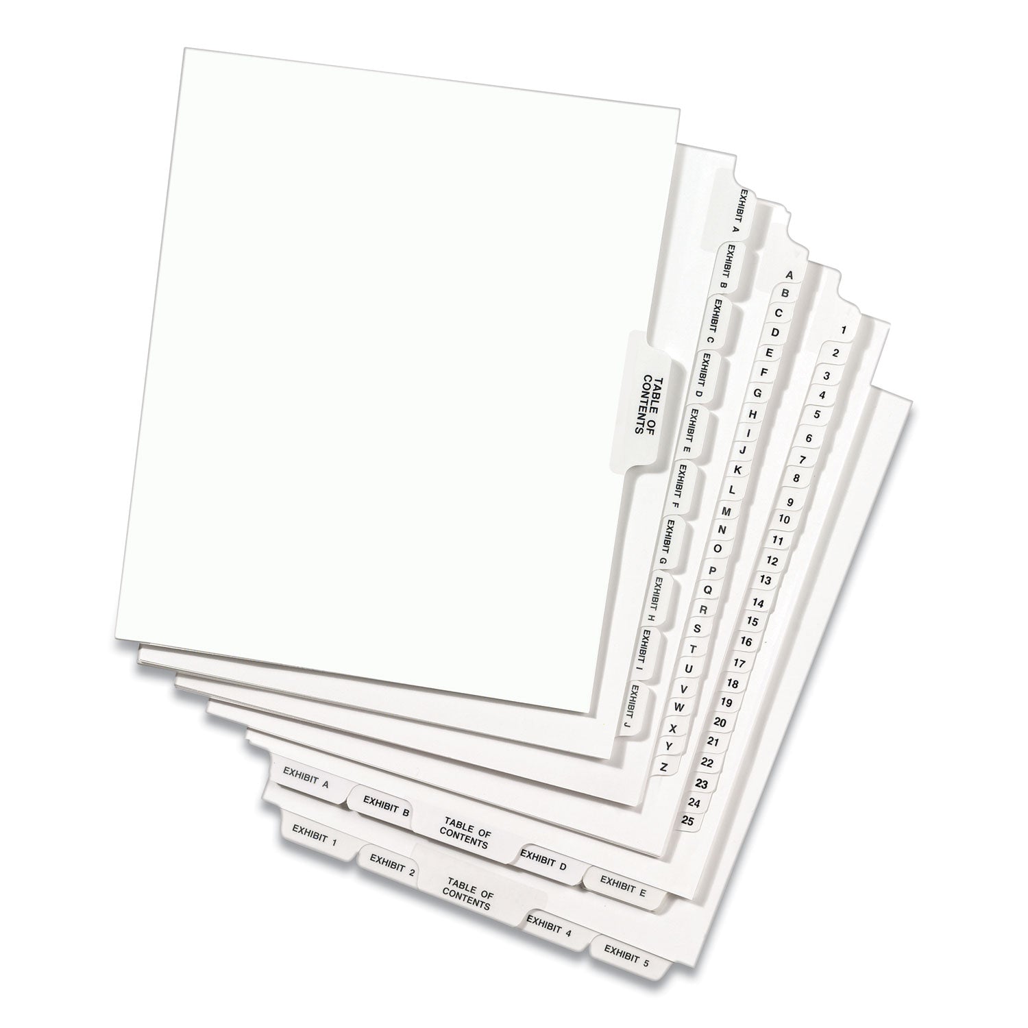 Avery-Style Preprinted Legal Side Tab Divider, 26-Tab, Exhibit P, 11 x 8.5, White, 25/Pack, (1386)