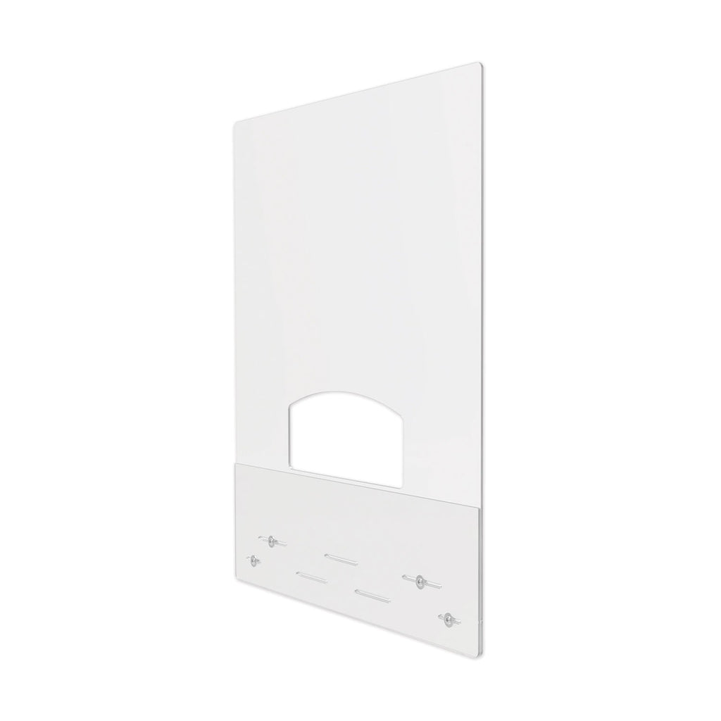 deflecto Mounting Safety Barrier with Pass Thru, 31.5" x 38", Polycarbonate, Clear, 2/Carton
