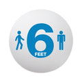 deflecto Personal Spacing Discs, 6 Feet Apart, 20" dia, Clear/Medium Blue, 50/Carton
