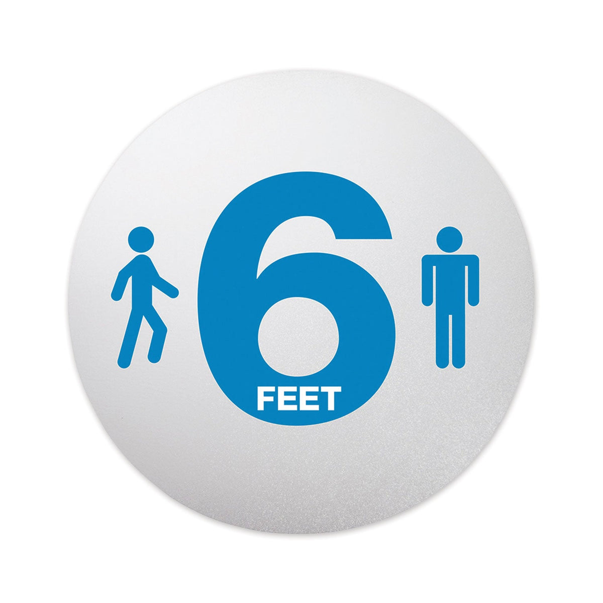 deflecto Personal Spacing Discs, 6 Feet Apart, 20" dia, Clear/Medium Blue, 50/Carton