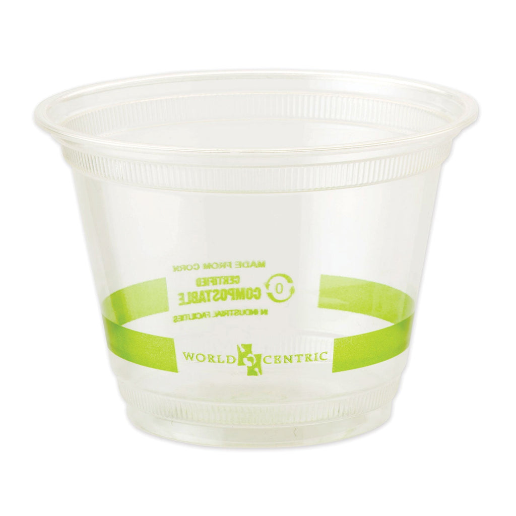 World Centric PLA Clear Cold Cups, 9 oz, Clear, 1,000/Carton