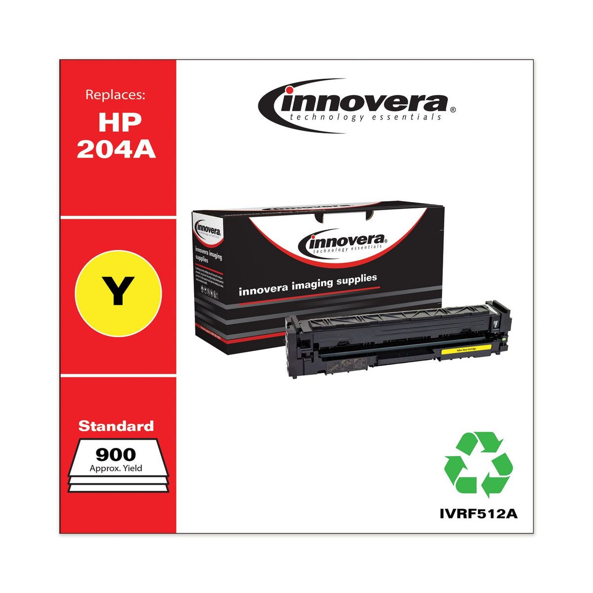 Innovera Remanufactured Yellow Toner, Replacement for 204A (CF512A), 900 Page-Yield