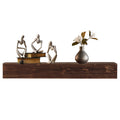 60" Rustic Wood Fireplace Mantel,Wall-Mounted & Floating Shelf for Home Decor Espresso + Solid Wood