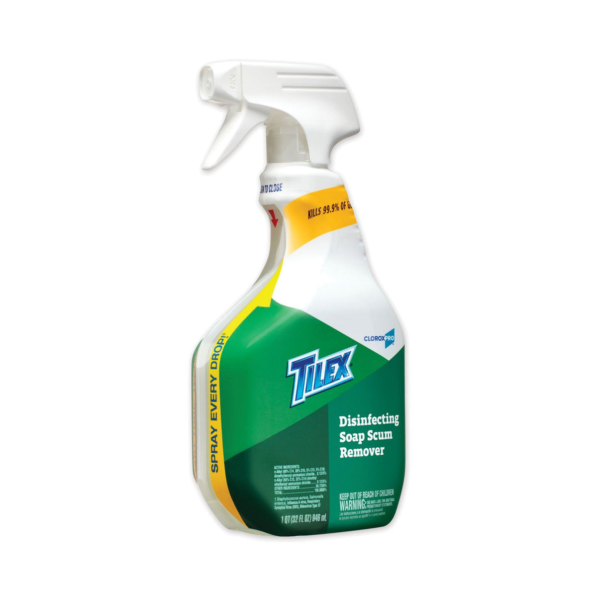 Tilex Soap Scum Remover and Disinfectant, 32 oz Smart Tube Spray, 9/Carton