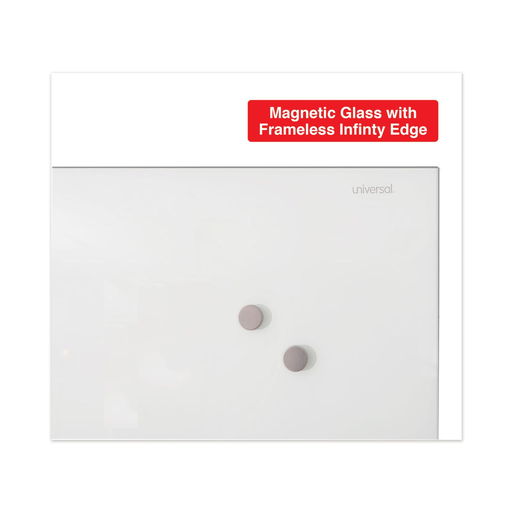 Universal Frameless Magnetic Glass Marker Board, 72" x 48", White