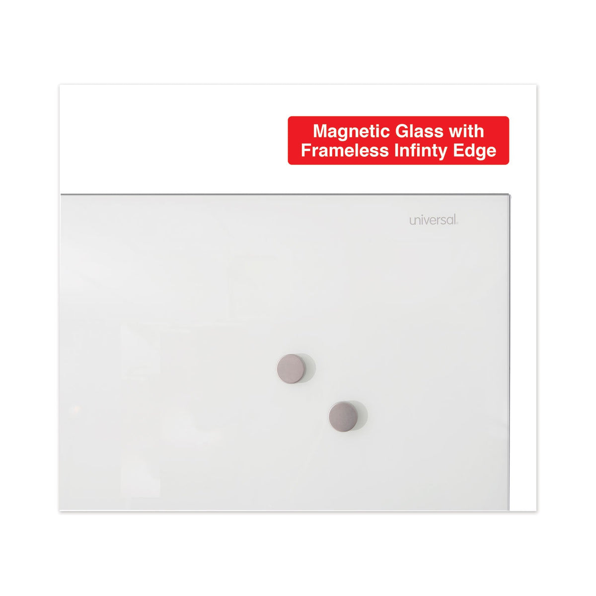 Universal Frameless Magnetic Glass Marker Board, 72" x 48", White