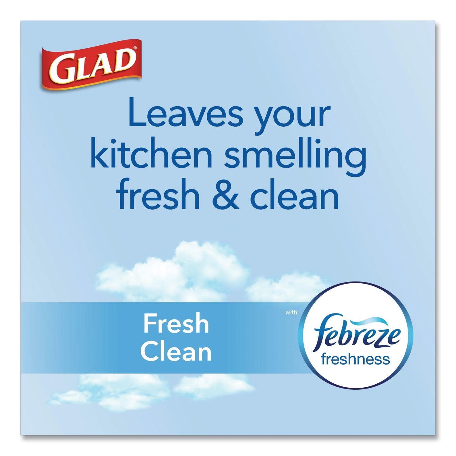 Glad OdorShield Tall Kitchen Drawstring Bags, 13 gal, 0.78 mil, 24" x 27.38", White, 240/Carton