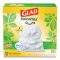 Glad OdorShield Tall Kitchen Drawstring Bags, 13 gal, 0.95 mil, 24" x 27.38", White, 240/Carton