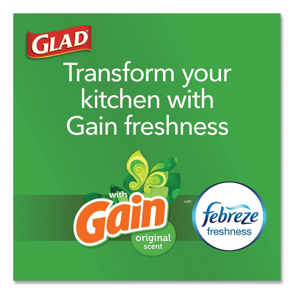 Glad OdorShield Tall Kitchen Drawstring Bags, 13 gal, 0.95 mil, 24" x 27.38", White, 240/Carton