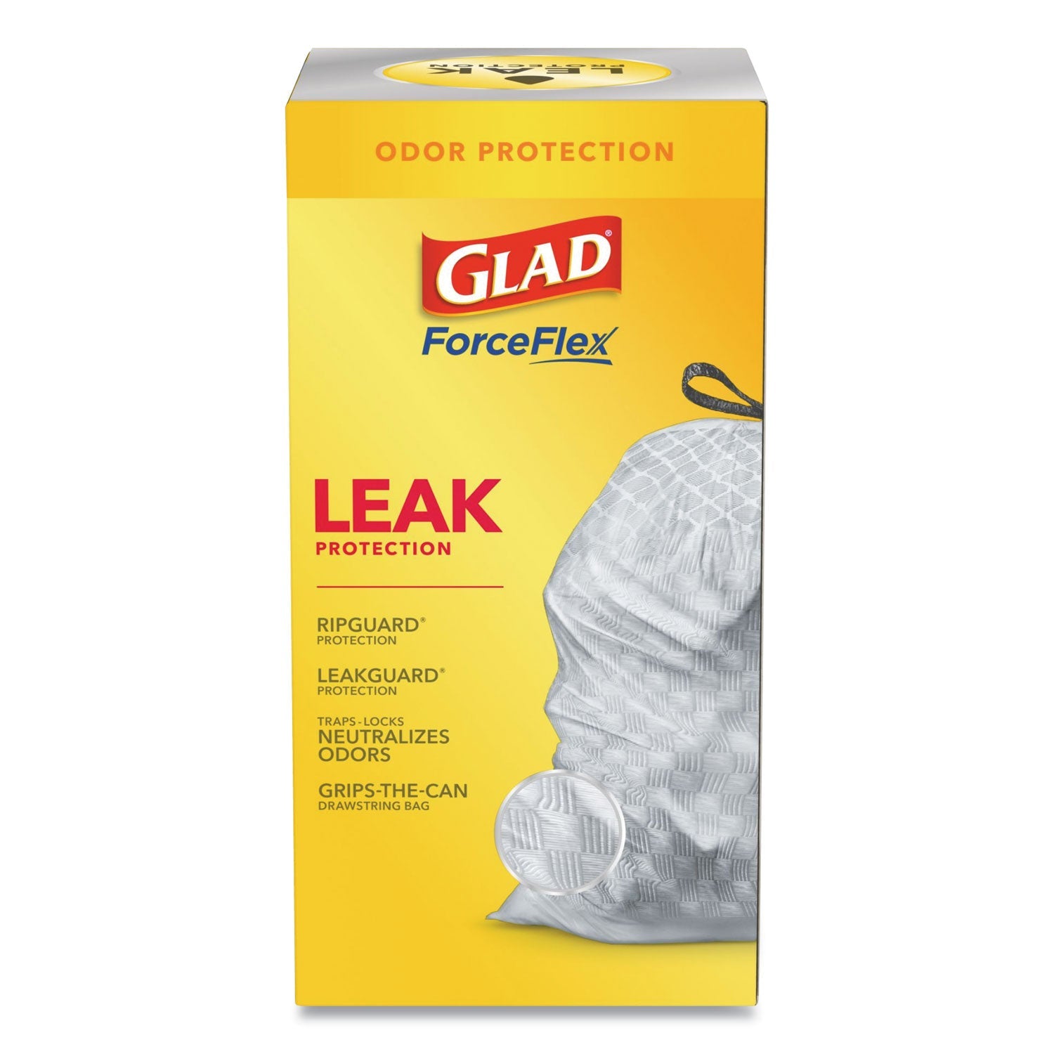 Glad Tall Kitchen Drawstring Trash Bags, 13 gal, 0.72 mil, 23.75" x 24.88", White, 240/Carton