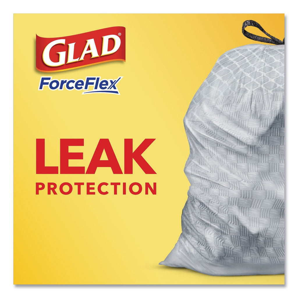 Glad OdorShield Tall Kitchen Drawstring Bags, 13 gal, 0.78 mil, 24" x 27.38", White, 240/Carton