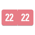 Smead Yearly End Tab File Folder Labels, 22, 0.5 x 1, Pink, 25/Sheet, 10/Sheets per Resealable Pegboard Display Pack, 250/Pack