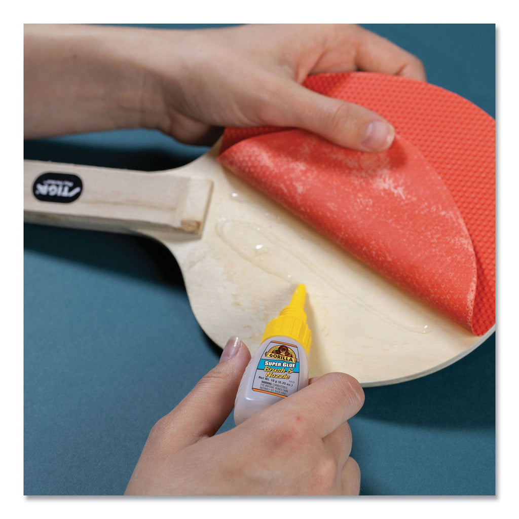 Gorilla Super Glue with Brush and Nozzle Applicators, 0.35 oz, Dries Clear