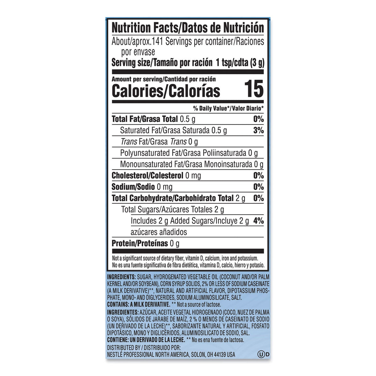 Coffee mate Non-Dairy Powdered Creamer, French Vanilla, 15 oz Canister, 12/Carton