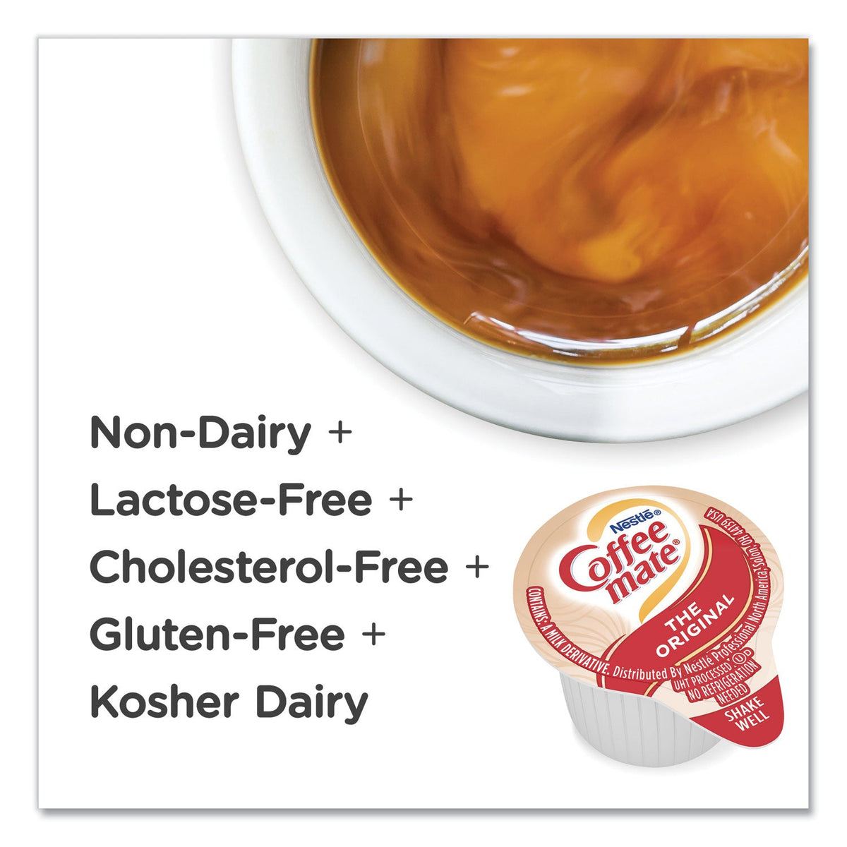 Coffee mate Liquid Coffee Creamer, Original, 0.38 oz Mini Cups, 50/Box, 4 Boxes/Carton, 200 Total/Carton