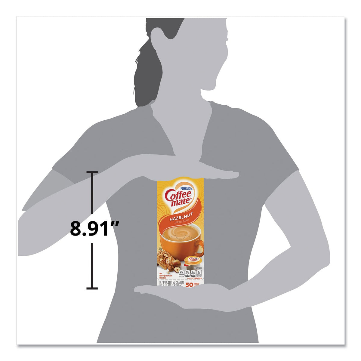 Coffee mate Liquid Coffee Creamer, Hazelnut, 0.38 oz Mini Cups, 50/Box, 4 Boxes/Carton, 200 Total/Carton