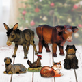 Nativity Animals Handcrafted Christmas Figurine Set of 6 by G. DeBrekht - Christmas Santa Snowman Decor - 52624-B6