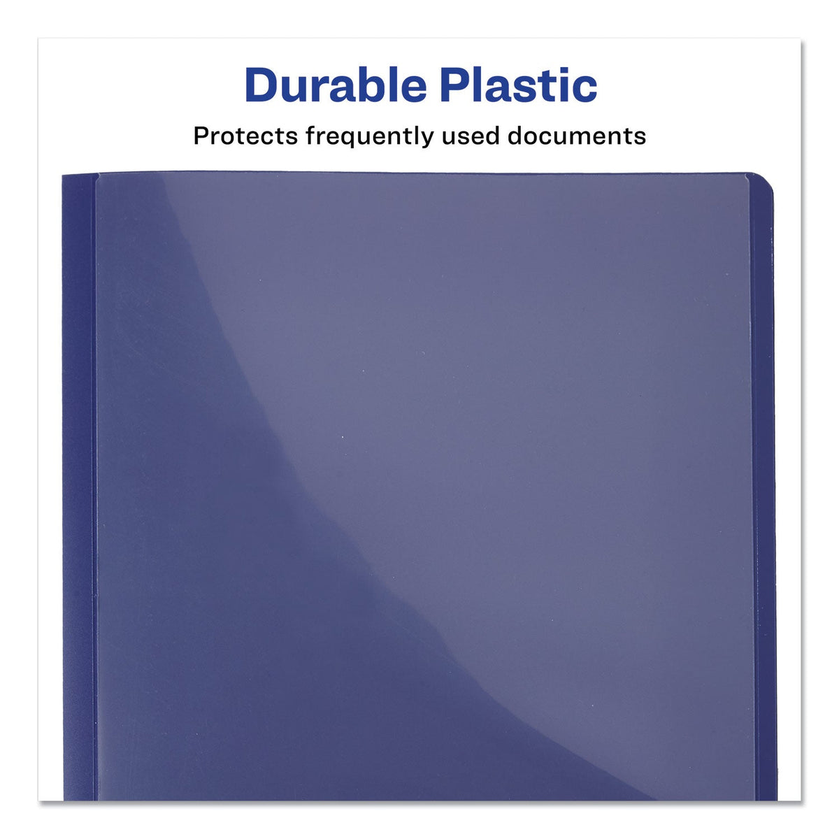 Avery Lay Flat View Report Cover, Flexible Fastener, 0.5" Capacity, 8.5 x 11, Clear/Blue