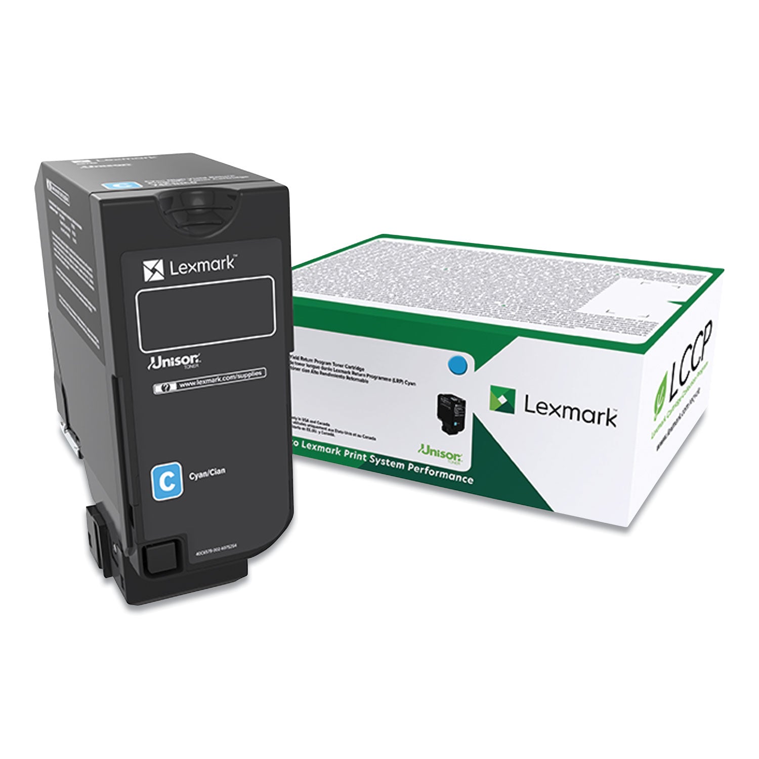 Lexmark 74C00CG Return Program Toner, 3,000 Page-Yield, Cyan
