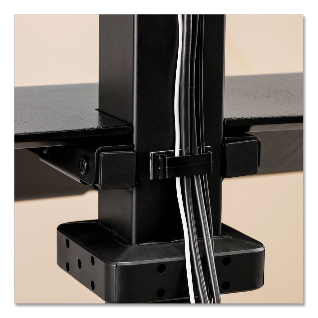 Fellowes Lotus VE Sit-Stand Workstation - Dual, 29" x 28.5" x 42.5", Black