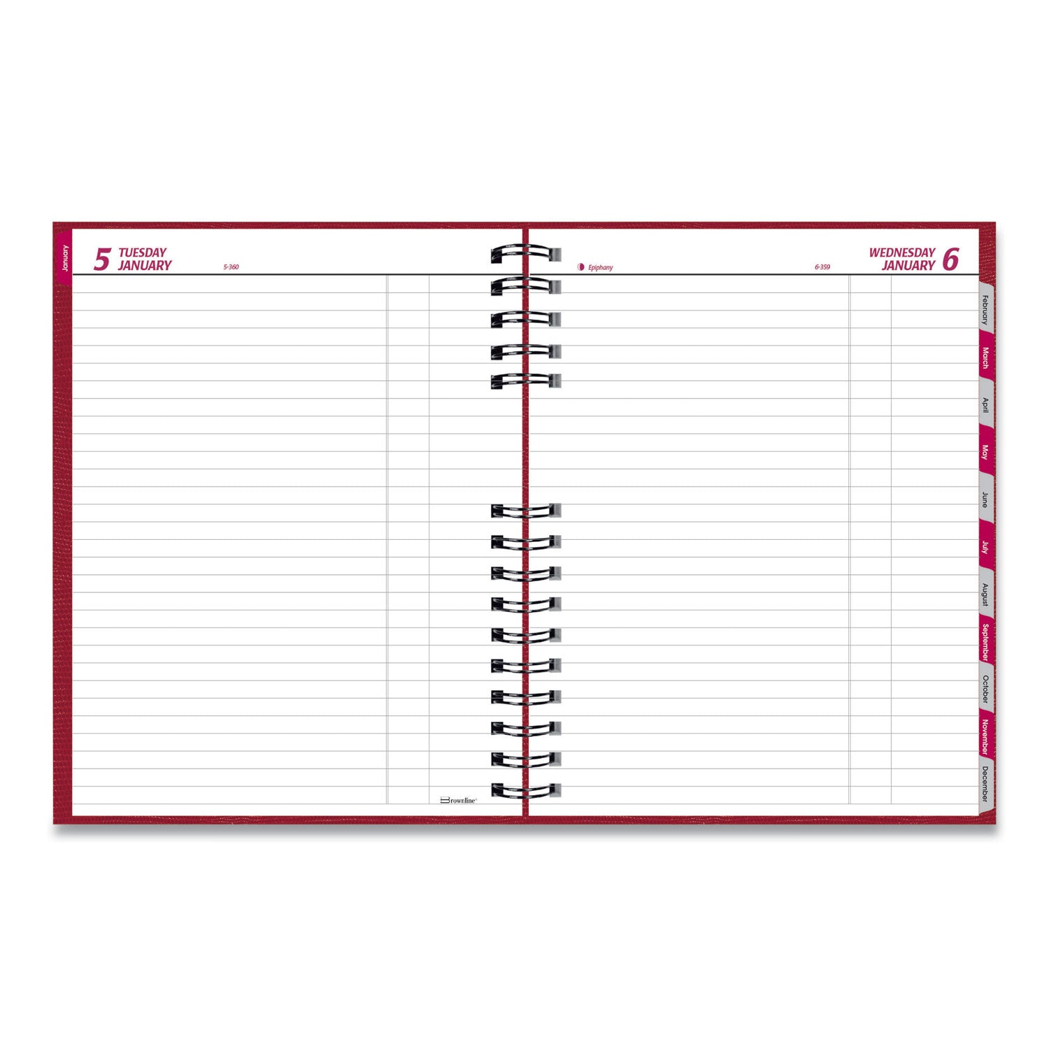 Brownline CoilPro Daily Planner, 10 x 7.88, Red Cover, 12-Month (Jan to Dec): 2023