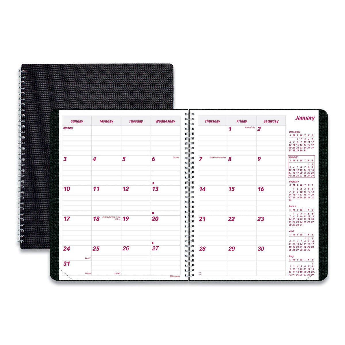 Brownline DuraFlex 14-Month Planner, 8.88 x 7.13, Black Cover, 14-Month (Dec to Jan): 2022 to 2024