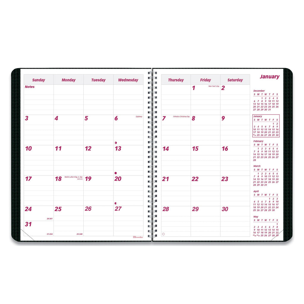 Brownline DuraFlex 14-Month Planner, 8.88 x 7.13, Black Cover, 14-Month (Dec to Jan): 2022 to 2024