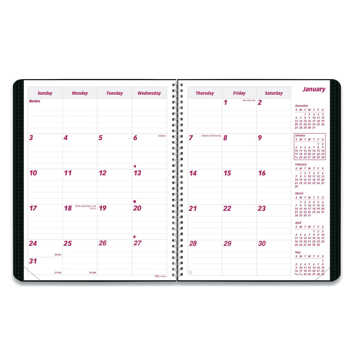Brownline DuraFlex 14-Month Planner, 8.88 x 7.13, Black Cover, 14-Month (Dec to Jan): 2022 to 2024