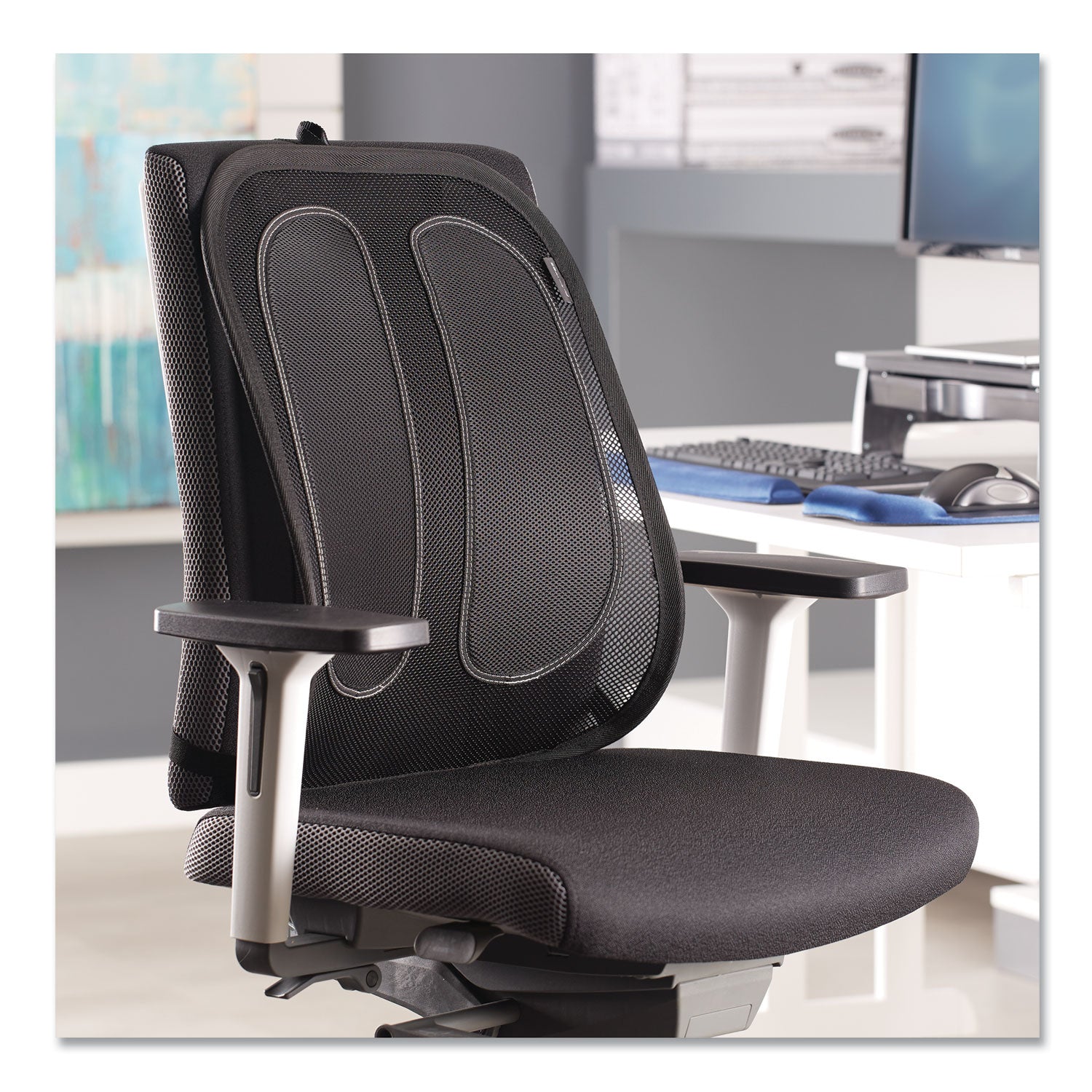 Fellowes Office Suites Mesh Back Support, 17.3 x 5.56 x 20.18, Black