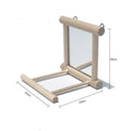 Bird stand with mirror