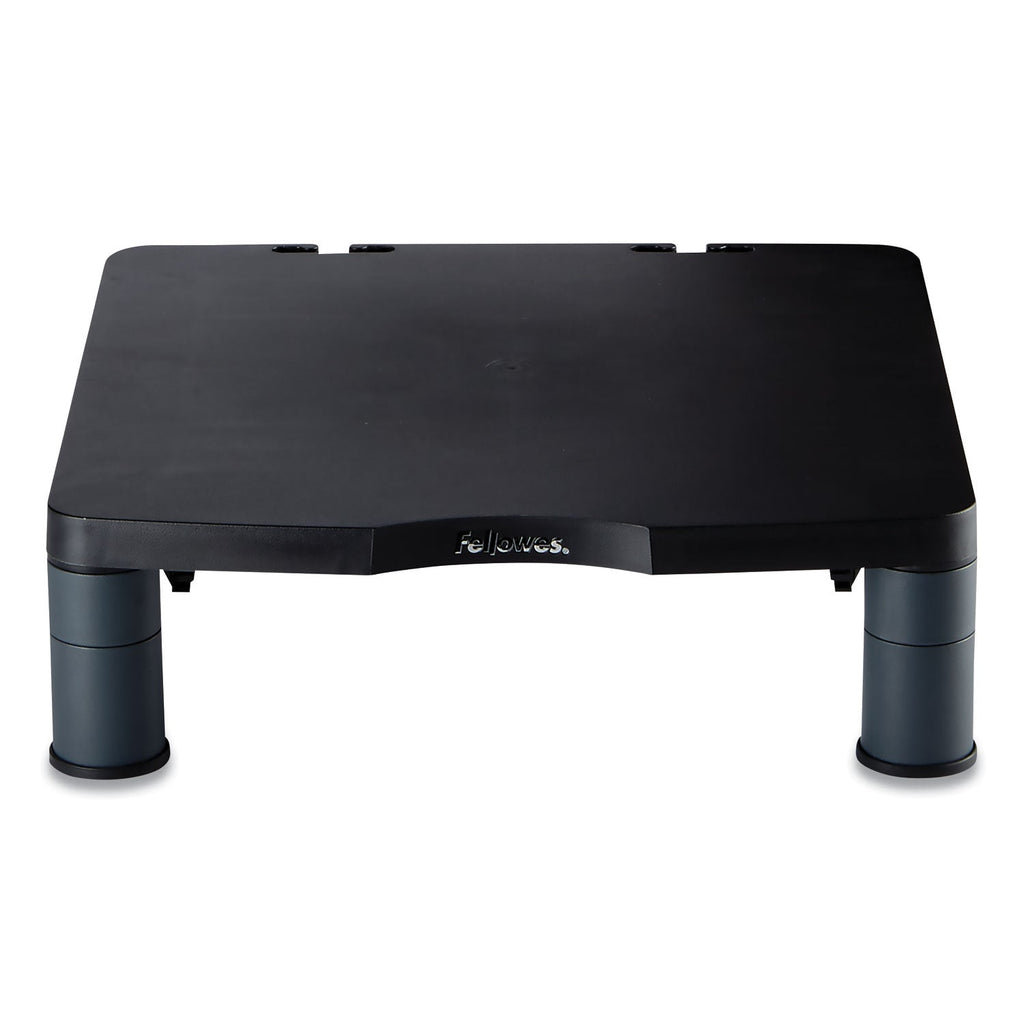 Fellowes Standard Monitor Riser, 13.38" x 13.63" x 2" to 4", Graphite, Supports 60 lbs