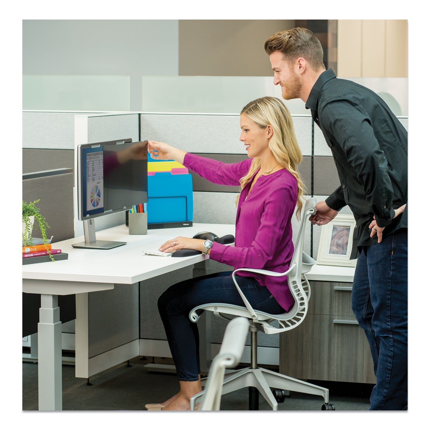 Fellowes PrivaScreen Blackout Privacy Filter for 22" Widescreen LCD, 16:10 Aspect Ratio