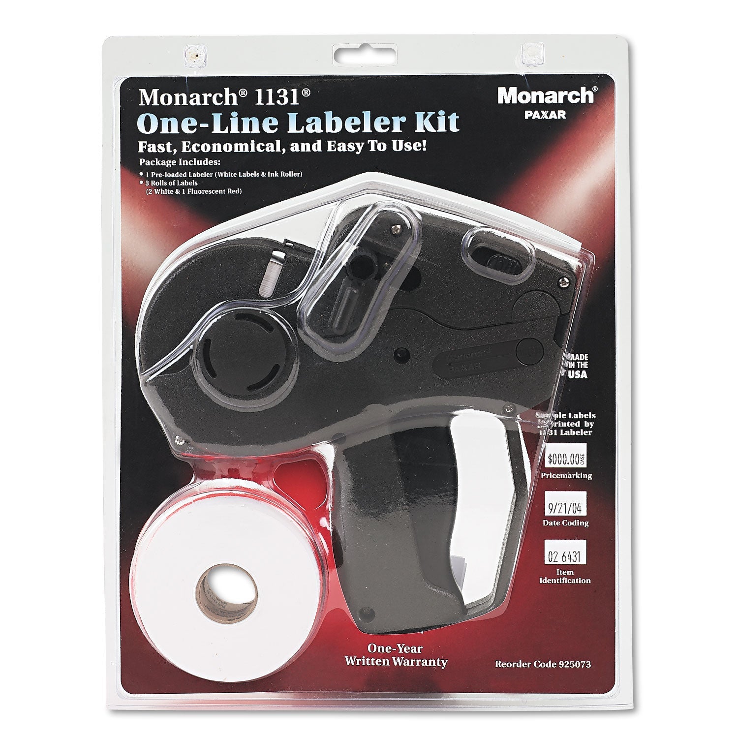 Monarch Pricemarker, Model 1131, 1-Line, 8 Characters/Line, 0.88 x 0.44 Label Size