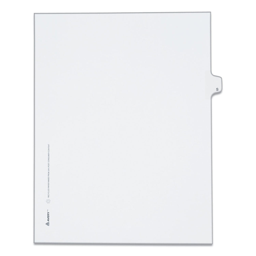 Avery Preprinted Legal Exhibit Side Tab Index Dividers, Allstate Style, 26-Tab, S, 11 x 8.5, White, 25/Pack