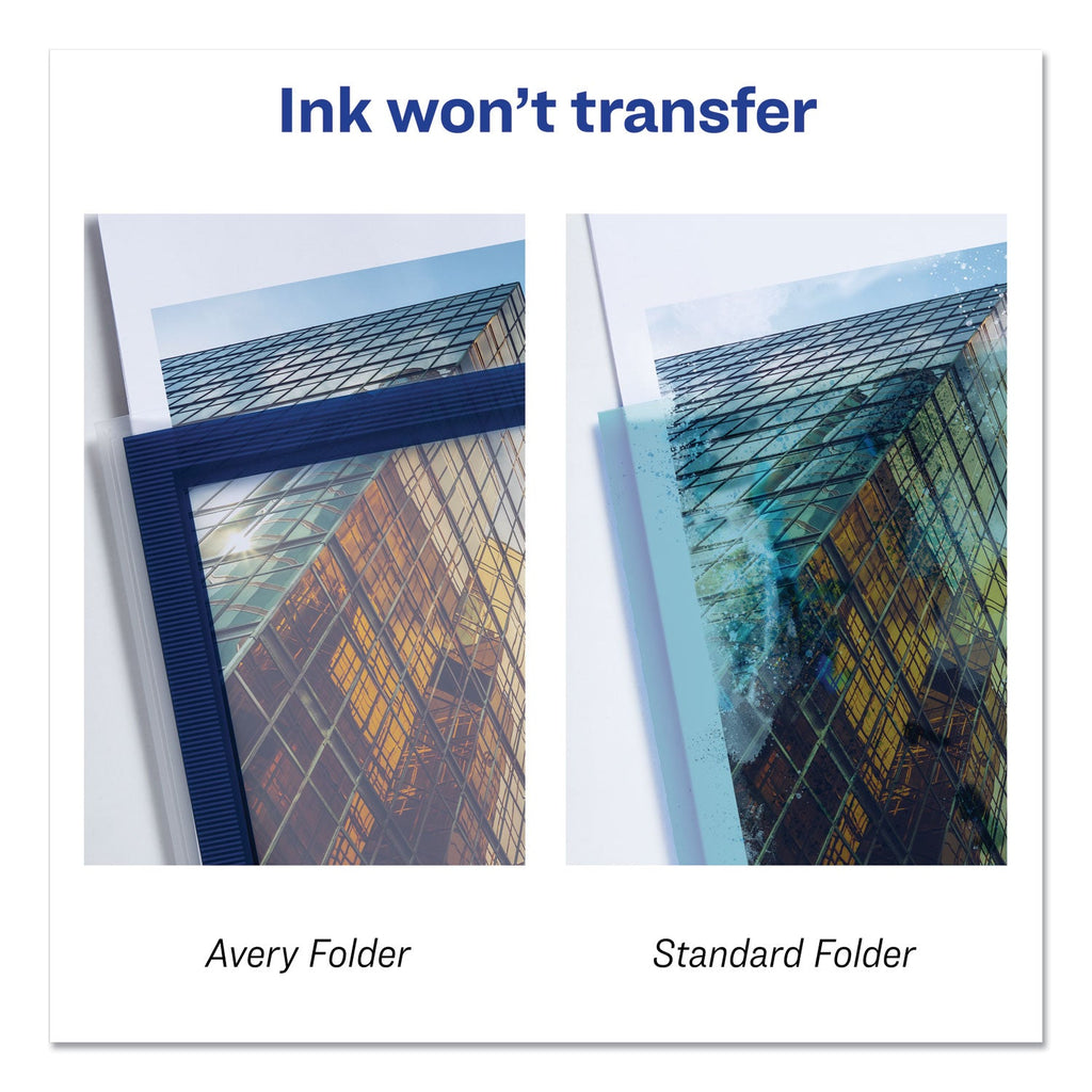Avery Flexi-View Six-Pocket Polypropylene Organizer, 150-Sheet Capacity, 11 x 8.5, Translucent/Navy