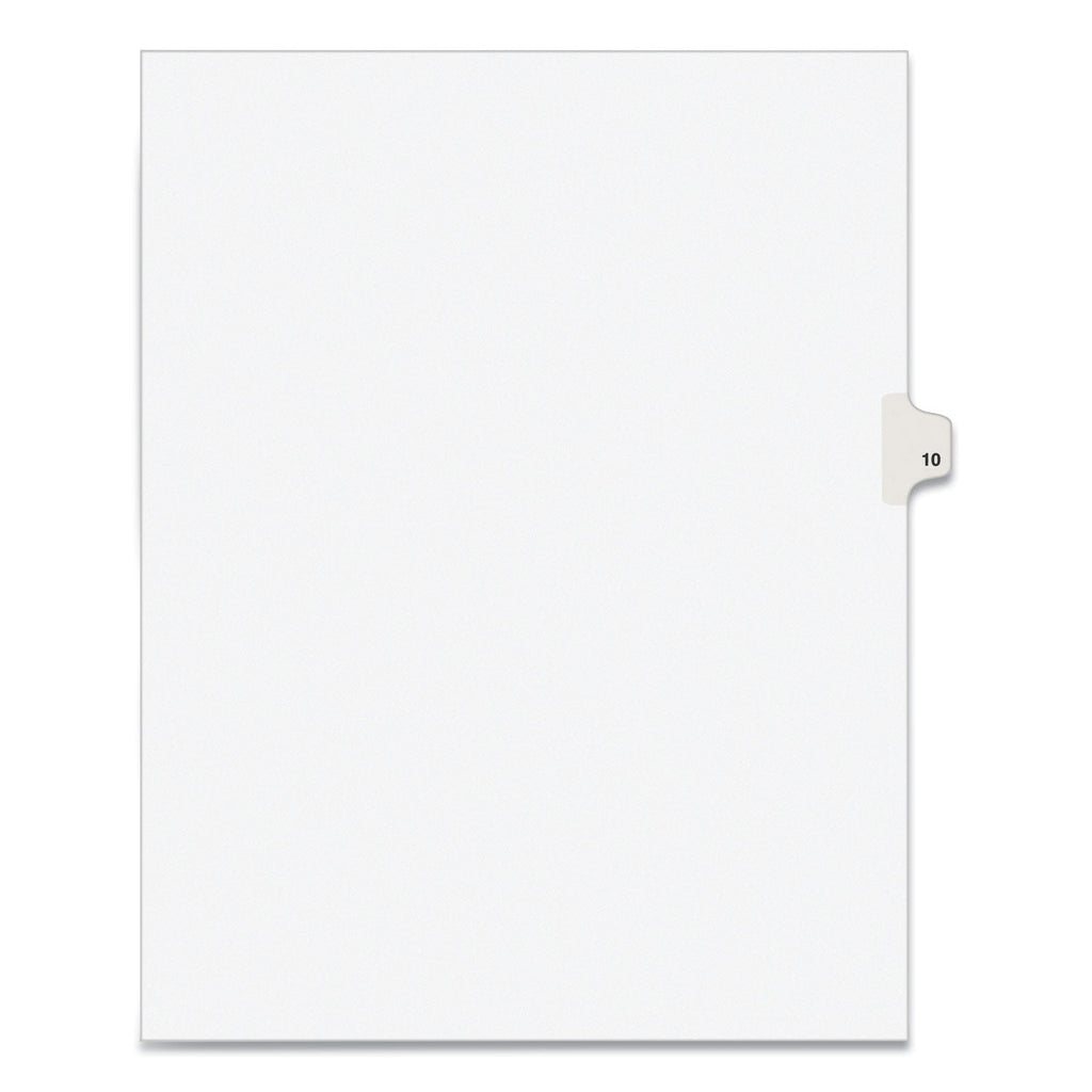 Avery Preprinted Legal Exhibit Side Tab Index Dividers, Avery Style, 10-Tab, 10, 11 x 8.5, White, 25/Pack