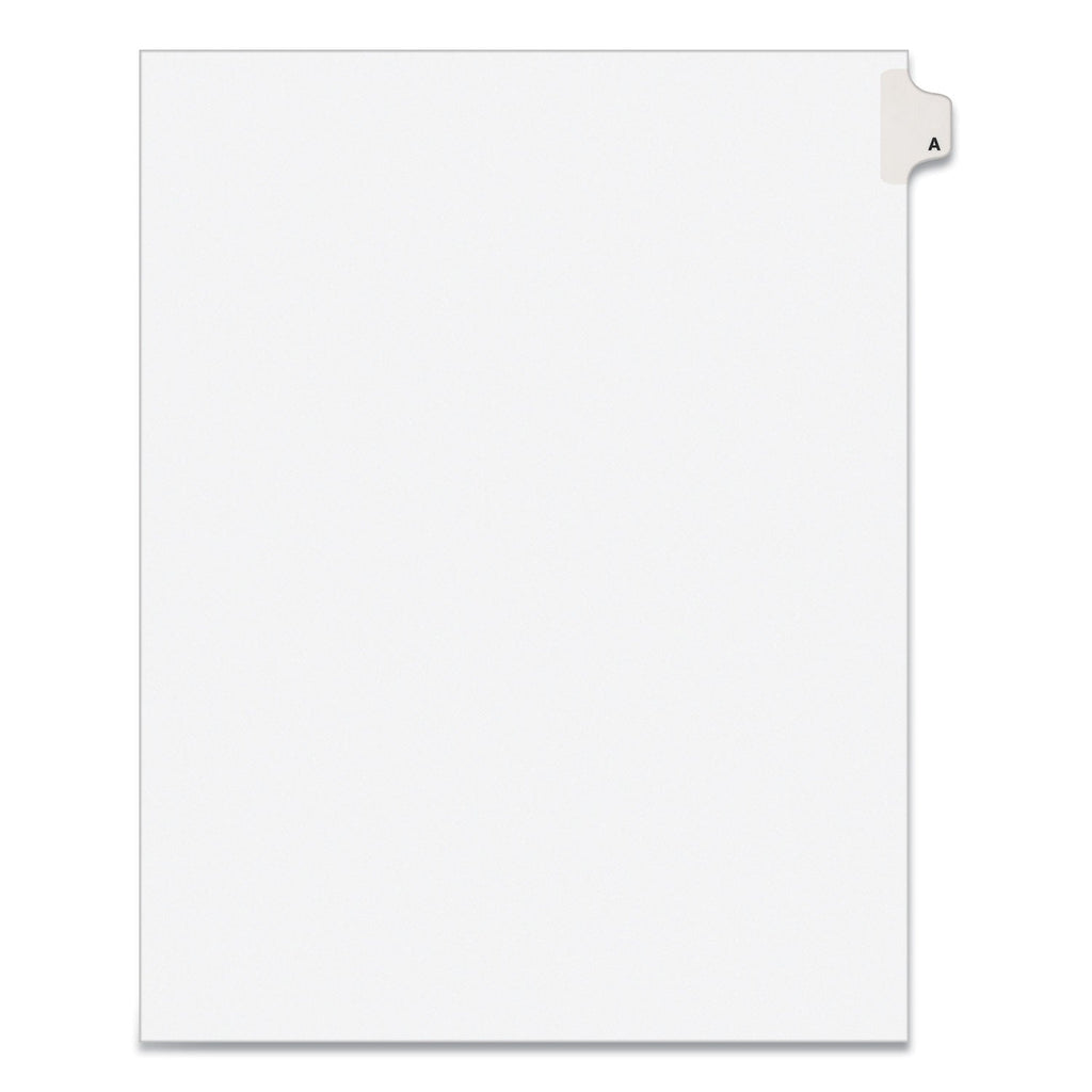 Avery Preprinted Legal Exhibit Side Tab Index Dividers, Avery Style, 26-Tab, A, 11 x 8.5, White, 25/Pack, (1401)