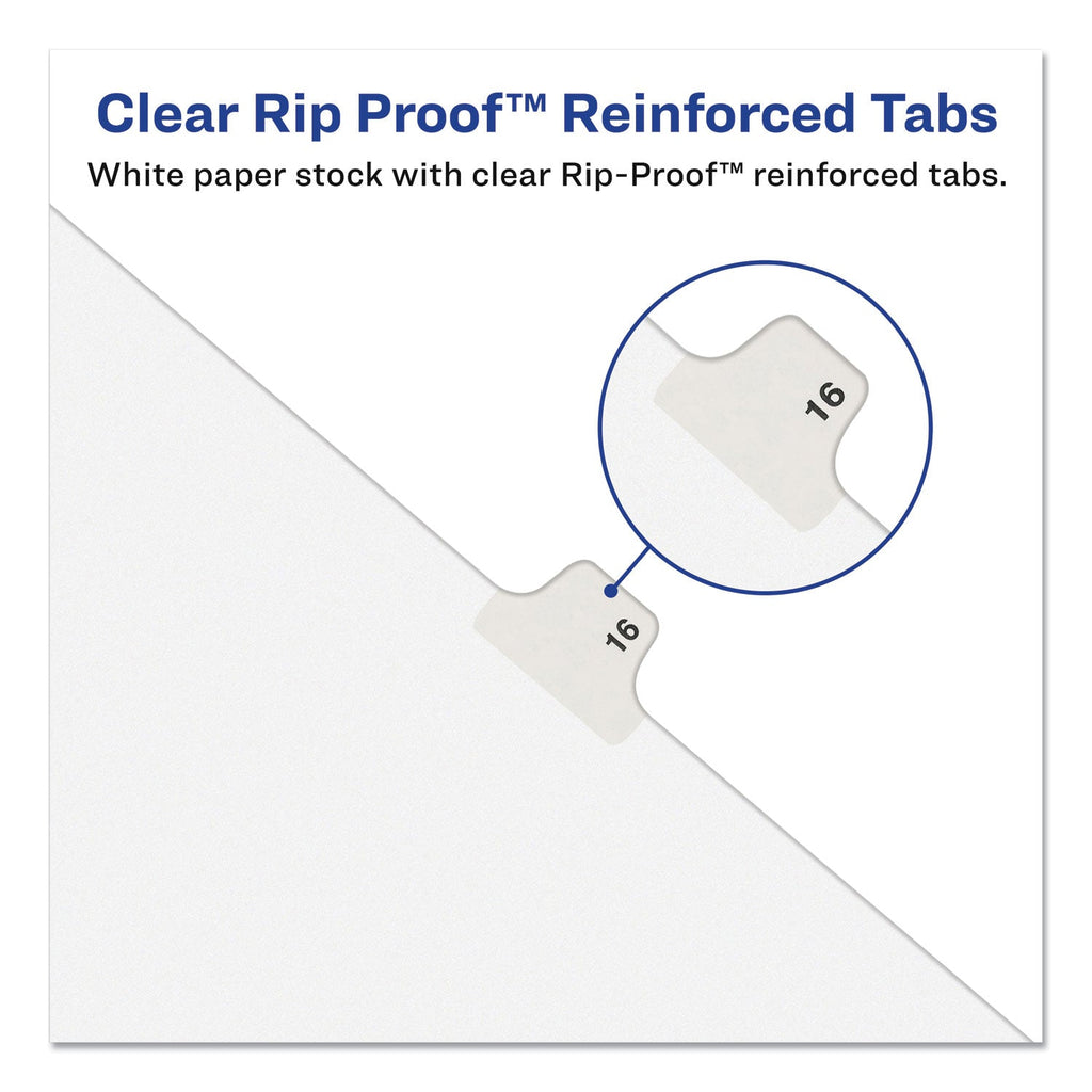 Avery Preprinted Legal Exhibit Side Tab Index Dividers, Avery Style, 10-Tab, 10, 11 x 8.5, White, 25/Pack