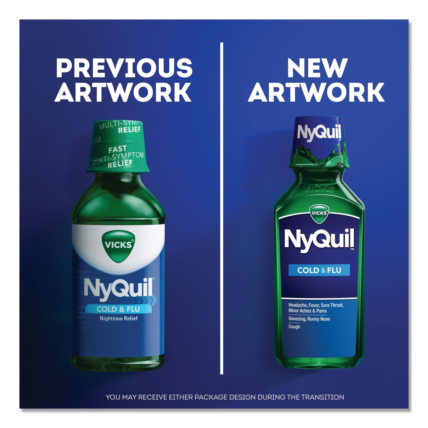 Vicks NyQuil Cold and Flu Nighttime Liquid, 12 oz Bottle, 12/Carton