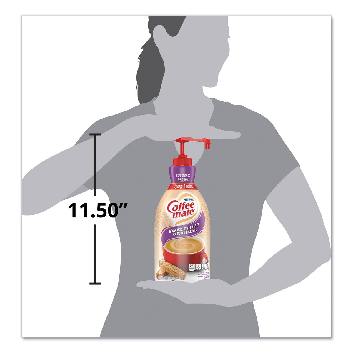 Coffee mate Liquid Coffee Creamer, Sweetened Original, 1.5 Liter Pump Bottle, 2/Carton
