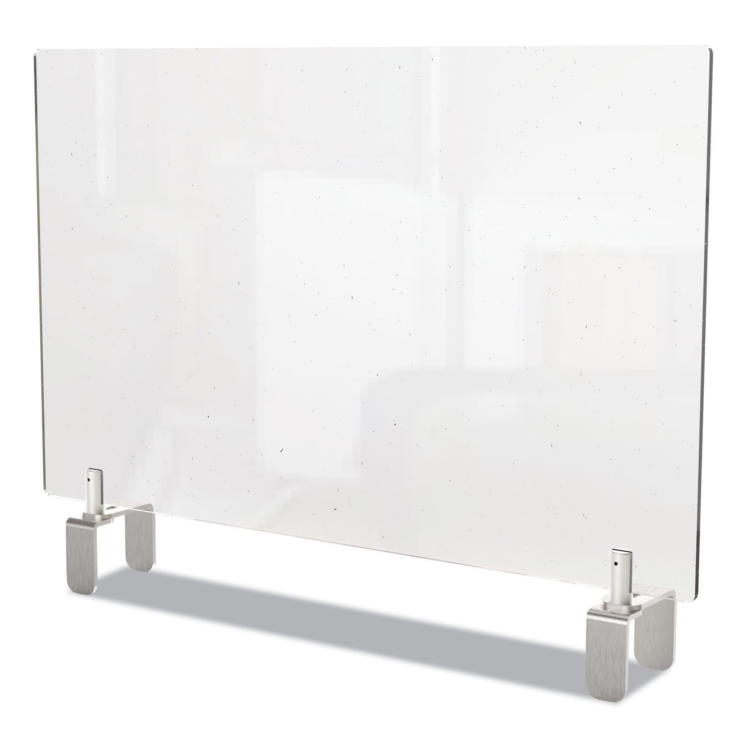 Ghent Clear Partition Extender with Attached Clamp, 42 x 3.88 x 30, Thermoplastic Sheeting