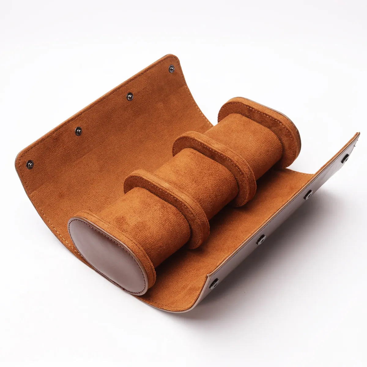 3-Slot Travel Watch Case – PU Leather Watch Roll for Men
