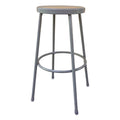 Alera Industrial Metal Shop Stool, Backless, Supports Up to 300 lb, 30" Seat Height, Brown Seat, Gray Base