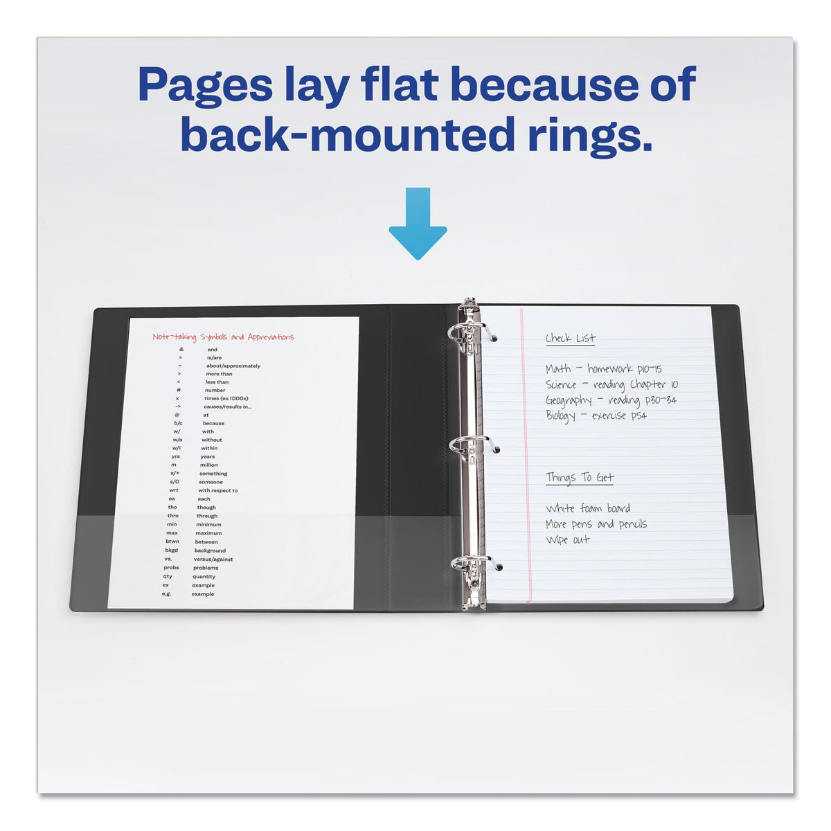 Avery Durable View Binder with DuraHinge and EZD Rings, 3 Rings, 2" Capacity, 11 x 8.5, Black, (9500)