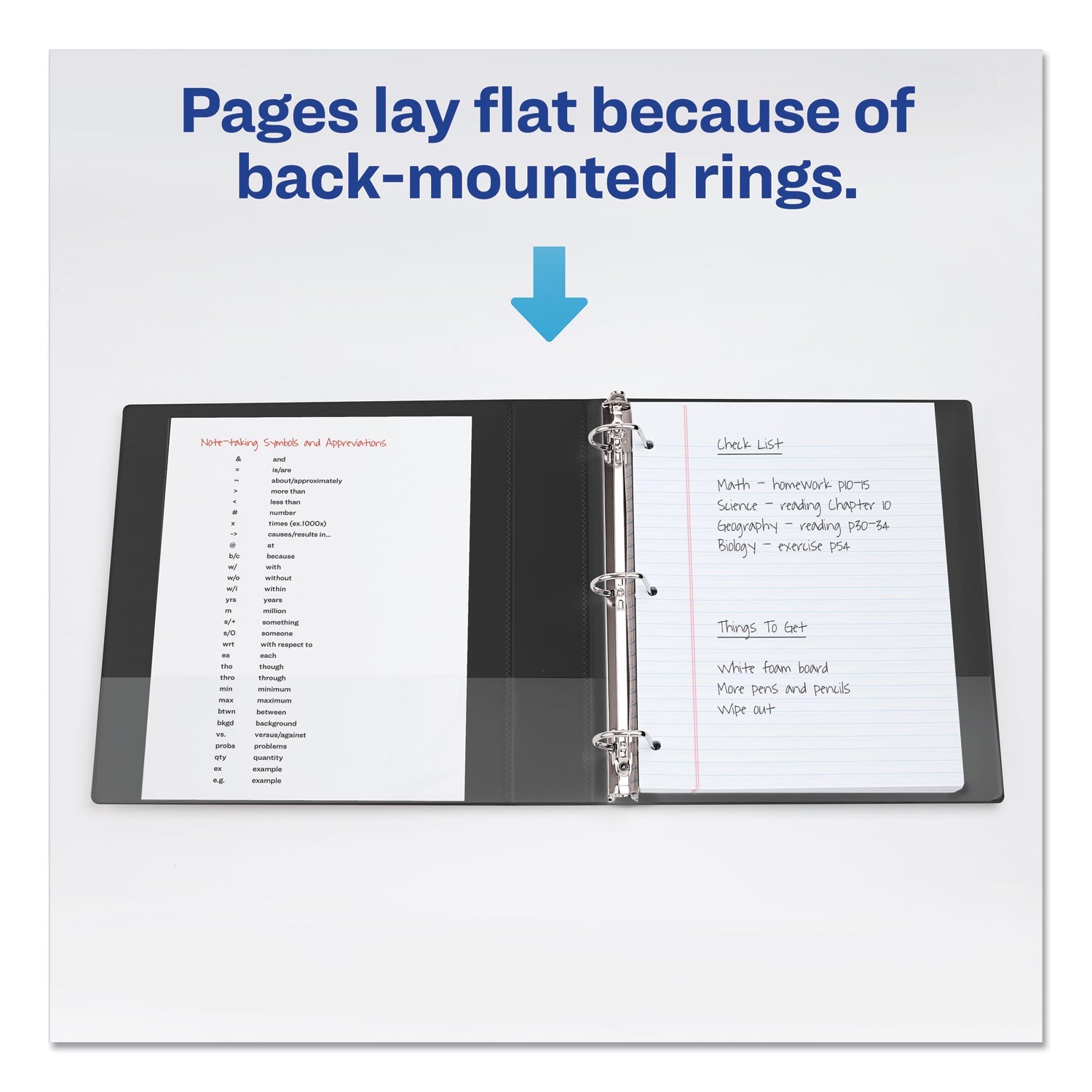 Avery Durable View Binder with DuraHinge and Slant Rings, 3 Rings, 0.5" Capacity, 11 x 8.5, Black