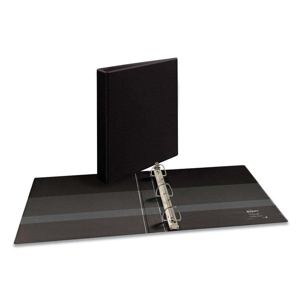 Avery Durable View Binder with DuraHinge and EZD Rings, 3 Rings, 1" Capacity, 11 x 8.5, Black, (9300)