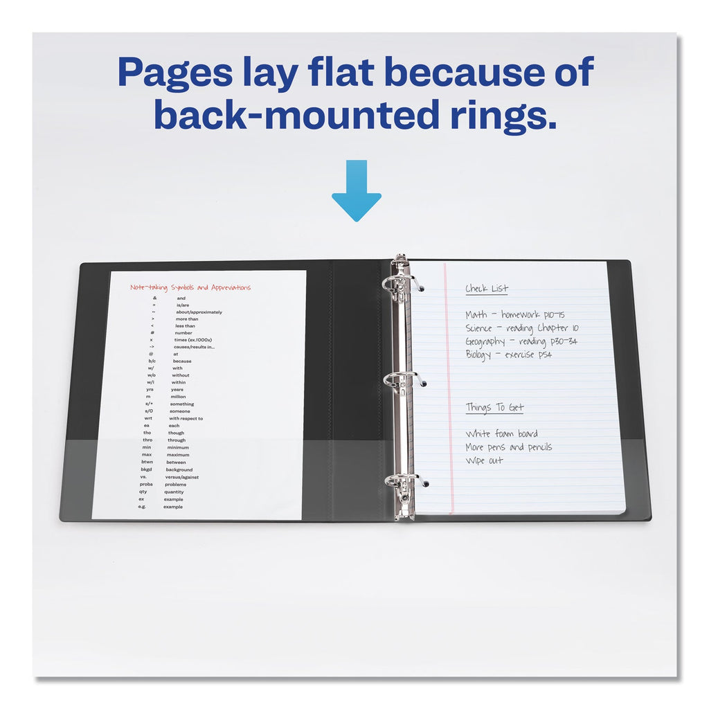 Avery Durable View Binder with DuraHinge and EZD Rings, 3 Rings, 1" Capacity, 11 x 8.5, Black, (9300)